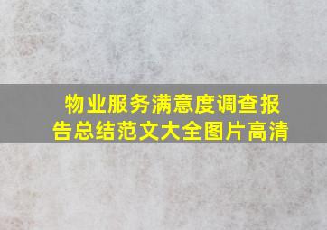 物业服务满意度调查报告总结范文大全图片高清