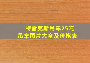 特雷克斯吊车25吨吊车图片大全及价格表