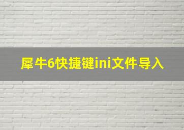 犀牛6快捷键ini文件导入