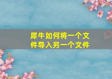 犀牛如何将一个文件导入另一个文件