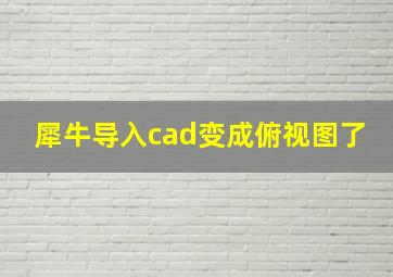 犀牛导入cad变成俯视图了