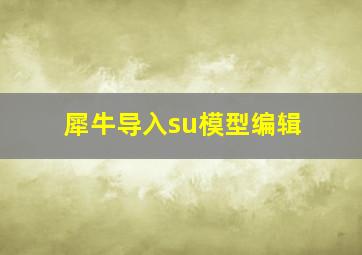 犀牛导入su模型编辑