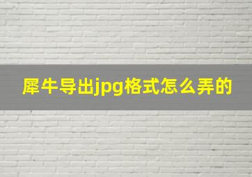 犀牛导出jpg格式怎么弄的