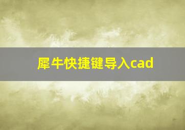 犀牛快捷键导入cad