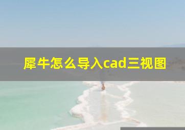 犀牛怎么导入cad三视图