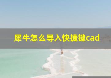 犀牛怎么导入快捷键cad