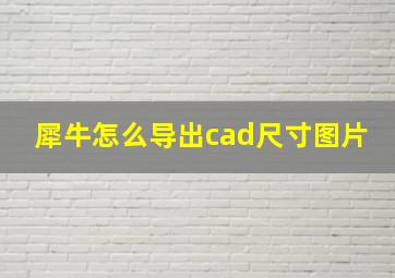 犀牛怎么导出cad尺寸图片