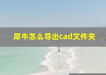 犀牛怎么导出cad文件夹