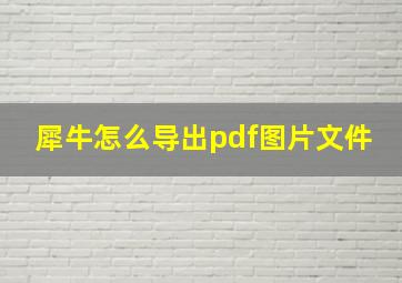 犀牛怎么导出pdf图片文件