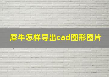 犀牛怎样导出cad图形图片