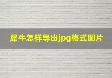 犀牛怎样导出jpg格式图片