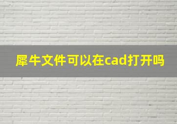 犀牛文件可以在cad打开吗