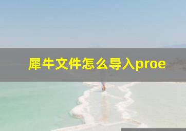 犀牛文件怎么导入proe