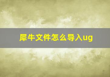 犀牛文件怎么导入ug