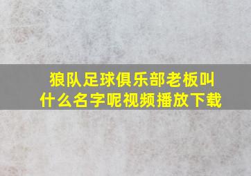 狼队足球俱乐部老板叫什么名字呢视频播放下载