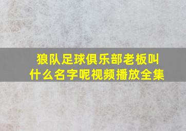 狼队足球俱乐部老板叫什么名字呢视频播放全集