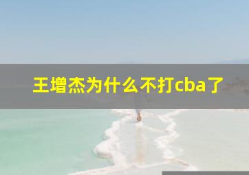 王增杰为什么不打cba了