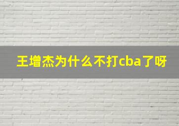 王增杰为什么不打cba了呀