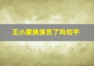 王小蒙换演员了吗知乎