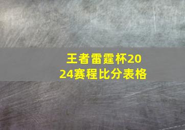 王者雷霆杯2024赛程比分表格