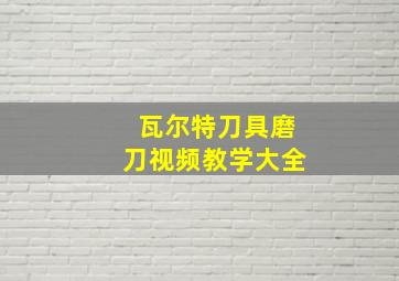 瓦尔特刀具磨刀视频教学大全