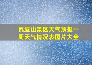 瓦屋山景区天气预报一周天气情况表图片大全