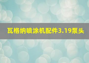 瓦格纳喷涂机配件3.19泵头