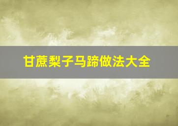 甘蔗梨子马蹄做法大全