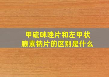 甲硫咪唑片和左甲状腺素钠片的区别是什么