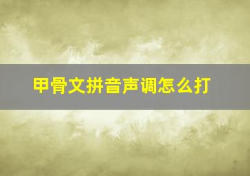 甲骨文拼音声调怎么打