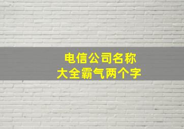 电信公司名称大全霸气两个字