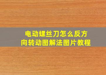 电动螺丝刀怎么反方向转动图解法图片教程