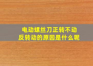 电动螺丝刀正转不动反转动的原因是什么呢