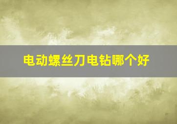 电动螺丝刀电钻哪个好