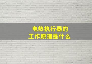 电热执行器的工作原理是什么