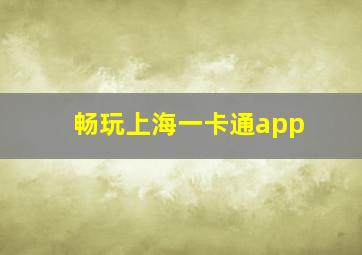 畅玩上海一卡通app