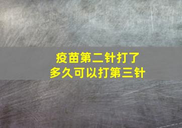 疫苗第二针打了多久可以打第三针