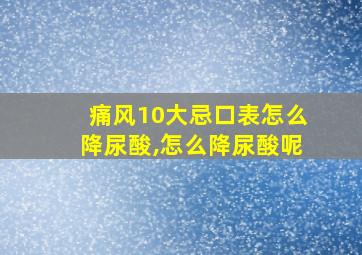 痛风10大忌口表怎么降尿酸,怎么降尿酸呢