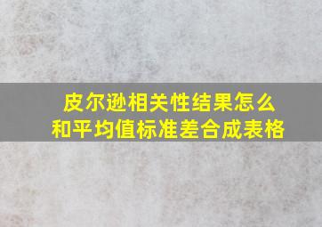 皮尔逊相关性结果怎么和平均值标准差合成表格