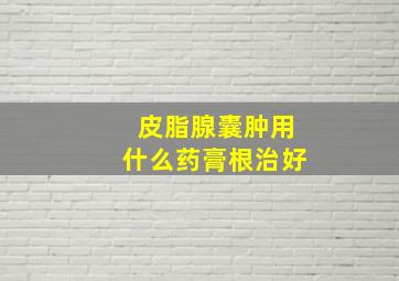 皮脂腺囊肿用什么药膏根治好