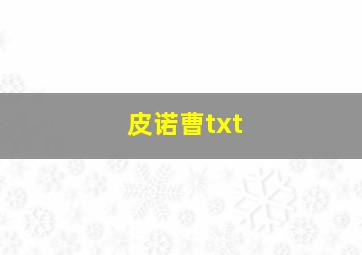 皮诺曹txt