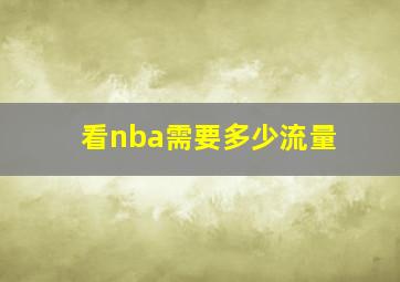 看nba需要多少流量