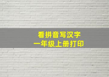 看拼音写汉字一年级上册打印