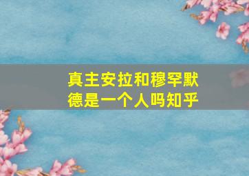 真主安拉和穆罕默德是一个人吗知乎