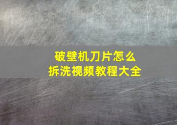 破壁机刀片怎么拆洗视频教程大全