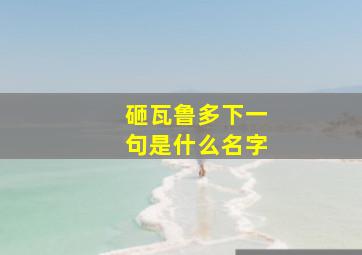 砸瓦鲁多下一句是什么名字