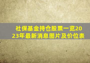 社保基金持仓股票一览2023年最新消息图片及价位表