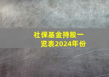 社保基金持股一览表2024年份