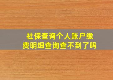 社保查询个人账户缴费明细查询查不到了吗