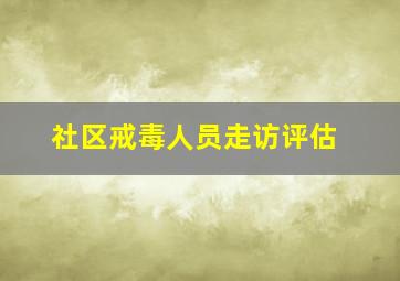 社区戒毒人员走访评估